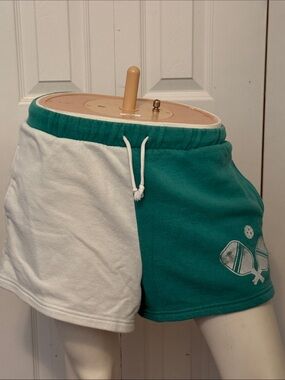 Grayson Threads Green and White Split Athletic Shorts w/ Pickleball logo